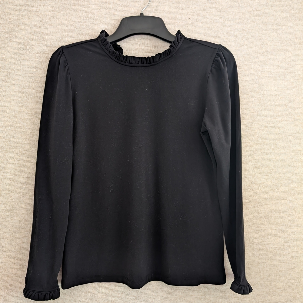 Caslon Black Ruffle Neck Blouse